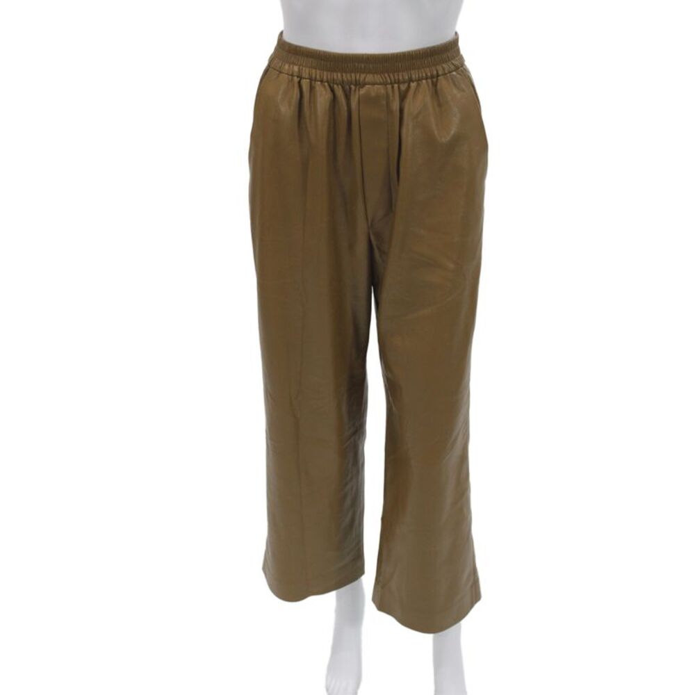 Nanushka Women Cropped Brown Polyester Pants Size S